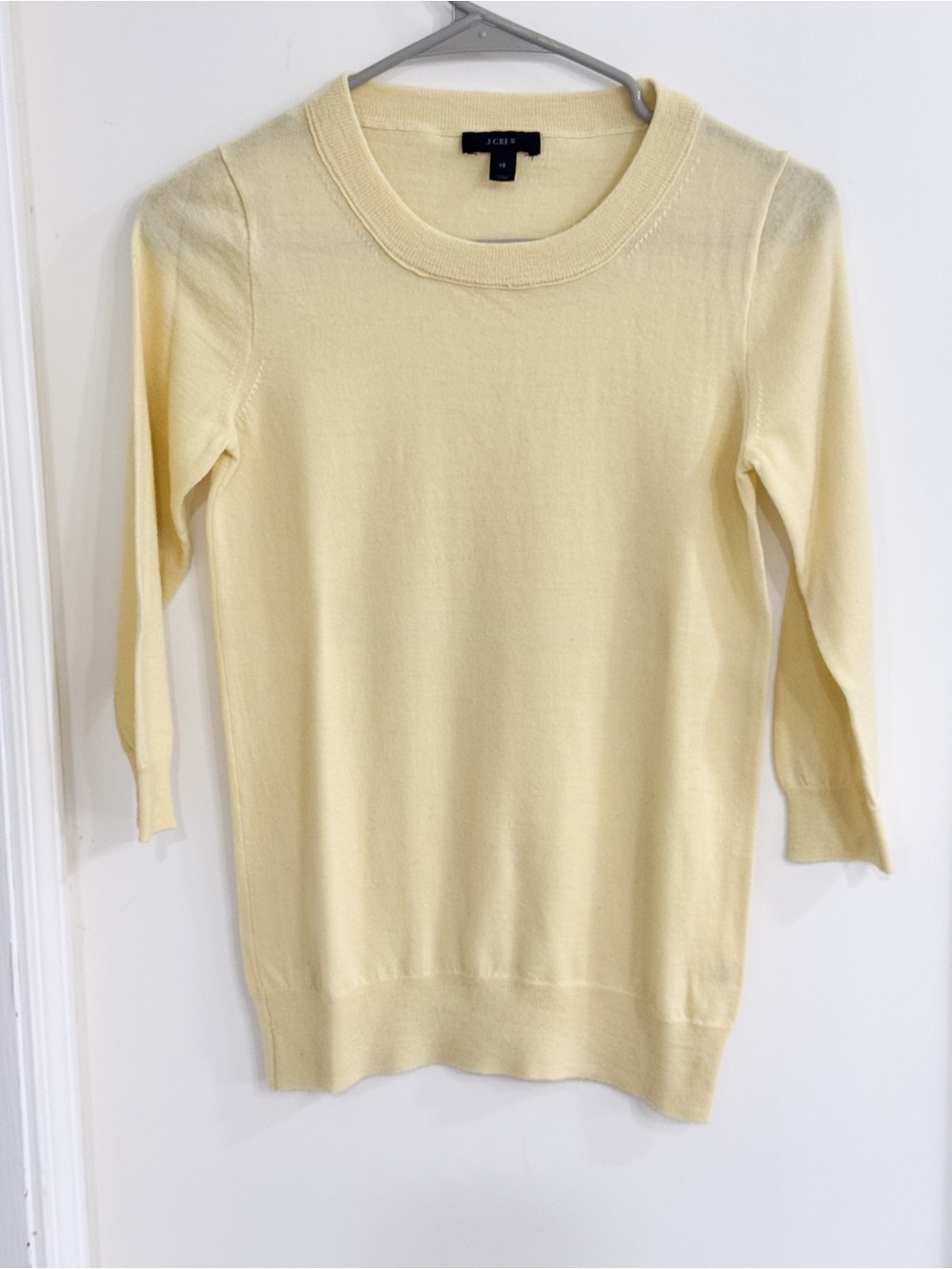 J. Crew Women's Cream Crewneck Tippi Sweater 100% Merino Wool XS